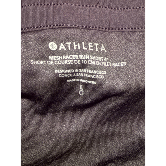 Athleta Mesh Racer 4” Black Shorts Large EUC - Picture 3 of 3